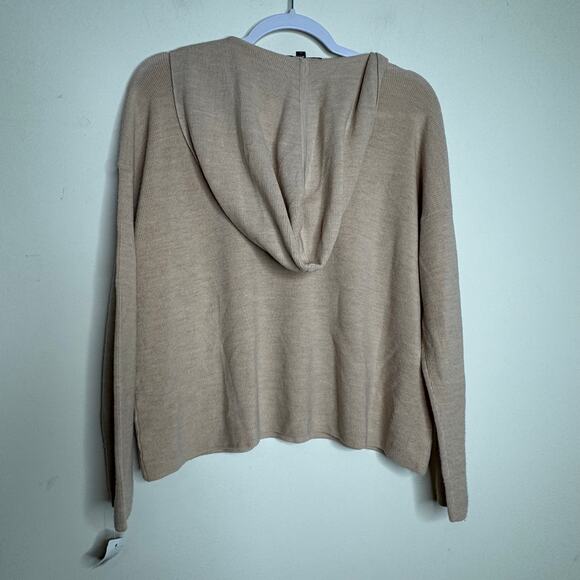 Eileen Fisher Ultrafine Merino Hooded Top Regenerative Wool - Cream NWT Small - Picture 4 of 8